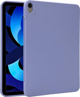 Accezz Tablet Hoes Geschikt voor iPad Air 4 (2020) /iPad Air 11 inch (2024) M2 / iPad Air 5 (2022) - Accezz Liquid Silicone Backcover met penhouder - Lila /Lila