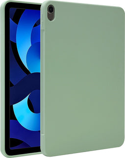 Accezz Tablet Hoes Geschikt voor iPad Air 4 (2020) /iPad Air 11 inch (2024) M2 / iPad Air 5 (2022) - Accezz Liquid Silicone Backcover met penhouder - Lichtgroen /Lichtgroen