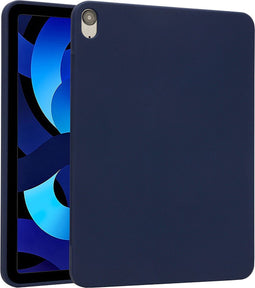 Accezz Tablet Hoes Geschikt voor iPad Air 4 (2020) /iPad Air 11 inch (2024) M2 / iPad Air 5 (2022) - Accezz Liquid Silicone Backcover met penhouder - Donkerblauw /Donkerblauw