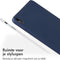 Accezz Tablet Hoes Geschikt voor iPad Air 4 (2020) /iPad Air 11 inch (2024) M2 / iPad Air 5 (2022) - Accezz Liquid Silicone Backcover met penhouder - Donkerblauw /Donkerblauw