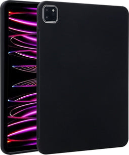 Accezz Tablet Hoes Geschikt voor iPad Pro 11 (2022) / iPad Pro 11 (2021) / iPad Pro 11 (2020) / iPad Pro 11 (2018) - Accezz Liquid Silicone Backcover met penhouder - Zwart /Zwart