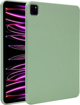 Accezz Tablet Hoes Geschikt voor iPad Pro 11 (2022) / iPad Pro 11 (2021) / iPad Pro 11 (2020) / iPad Pro 11 (2018) - Accezz Liquid Silicone Backcover met penhouder - Lichtgroen /Lichtgroen