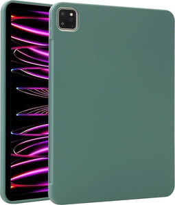 Accezz Tablet Hoes Geschikt voor iPad Pro 11 (2022) / iPad Pro 11 (2021) / iPad Pro 11 (2020) / iPad Pro 11 (2018) - Accezz Liquid Silicone Backcover met penhouder - Donkergroen /Donkergroen