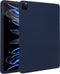 Accezz Tablet Hoes Geschikt voor iPad Pro 12.9 (2020) / iPad Pro 12.9 (2022) / iPad Pro 12.9 (2021) - Accezz Liquid Silicone Backcover met penhouder - Donkerblauw /Donkerblauw