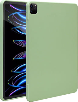 Accezz Tablet Hoes Geschikt voor iPad Pro 12.9 (2021) / iPad Pro 12.9 (2020) / iPad Pro 12.9 (2022) - Accezz Liquid Silicone Backcover met penhouder - Lichtgroen /Lichtgroen