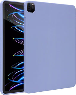 Accezz Tablet Hoes Geschikt voor iPad Pro 12.9 (2021) / iPad Pro 12.9 (2020) / iPad Pro 12.9 (2022) - Accezz Liquid Silicone Backcover met penhouder - Lila /Lila