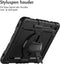 Accezz Tablet Hoes Geschikt voor Samsung Galaxy Tab S8 Plus / Tab S7 Plus / Tab S7 FE - Accezz Rugged Backcover Shoulder Strap - Zwart /Zwart