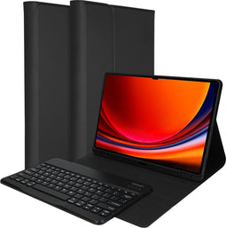 Accezz Tablet Hoes met Toetsenbord - Geschikt voor Samsung Galaxy Tab S9 11.0 inch Plus - QWERTY Bluetooth Keyboard Bookcase - Zwart