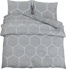 vidaXL - Dekbedovertrekset - 260x240 - cm - katoen - grijs