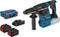 Accu boorhamer GBH 18V-26 F 2 x 8,0 Ah ProCORE, Lader GAL 1880 CV, wisselboorhouder SDS-plus, snelwisselboorhouder, diepteaanslag 210 mm, extra handgreep, machinedoek