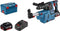 Accu boorhamer GBH 18V-26 F 2 x 8,0 Ah ProCORE, Lader GAL 1880 CV, wisselboorhouder SDS-plus, snelwisselboorhouder, diepteaanslag 210 mm, extra handgreep, machinedoek