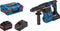 Accu boorhamer GBH 18V-26 F 2 x 8,0 Ah ProCORE, Lader GAL 1880 CV, wisselboorhouder SDS-plus, snelwisselboorhouder, diepteaanslag 210 mm, extra handgreep, machinedoek