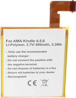 Accu geschikt voor Amazon Kindle 4, Kindle 4G, Kindle 5 en Kindle 6 batterij 515-1058-01 3.7 volt 750mAh