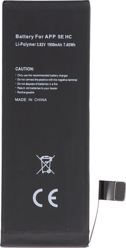 Accu geschikt voor Apple iPhone SE, Li-Polymer, 3.82V, 1950mAh, 7.4Wh, hoge capaciteit, ingebouwd, zonder gereedschap