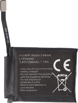Accu geschikt voor Apple Watch 5 44mm, A2157, Li-Polymer, 3.81V, 296mAh, 1.1Wh, ingebouwd, zonder gereedschap
