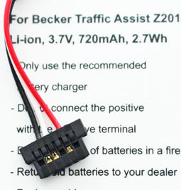 Accu geschikt voor Becker Traffic Assist Z201, S30, 338937010150