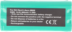 Accu geschikt voor de Dirt Devil Libero M606 accu 0606004, Dirt Devil 0607004 accu met 800mAh