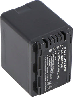 Accu geschikt voor de Panasonic VW-VBT380 Li-ion accu 3900mAh, gedecodeerd, alleen geschikt voor de opgegeven modellen