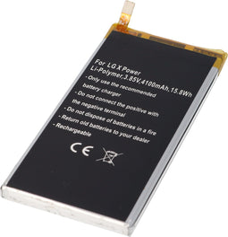 Accu geschikt voor LG X Power, Li-Polymer, 3.85V, 4100mAh, 15.8Wh, ingebouwd, zonder gereedschap