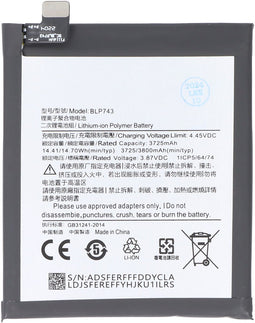 Accu geschikt voor OnePlus 7T, Li-Polymer, 3.87V, 3800mAh, 14.7Wh, zonder gereedschap