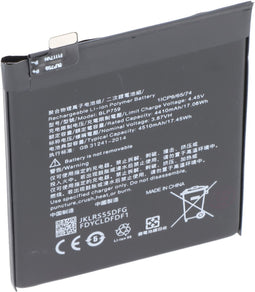 Accu geschikt voor OnePlus 8 Pro, Li-Polymer, 3.87V, 4510mAh, 17.45Wh, zonder gereedschap