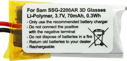 Accu geschikt voor Samsung BN81-04794A, SSG-2200AR 3D-brilbatterij SP381223AB