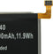 Accu geschikt voor Samsung Galaxy A40, Li-Polymer, 3.85V, 3100mAh, 11.9Wh, ingebouwd, zonder gereedschap