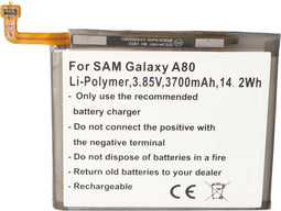 Accu geschikt voor Samsung Galaxy A80, Li-Polymer, 3.85V, 3700mAh, 14.2Wh, ingebouwd, zonder gereedschap