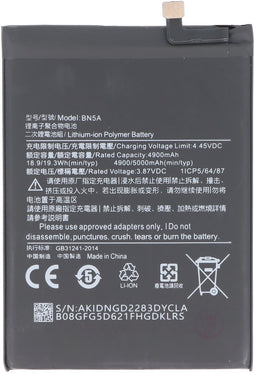 Accu geschikt voor Xiaomi Poco M3 Pro 5G, Li-Polymeer, 3,87V, 5000mAh, 19,35Wh, zonder gereedschap