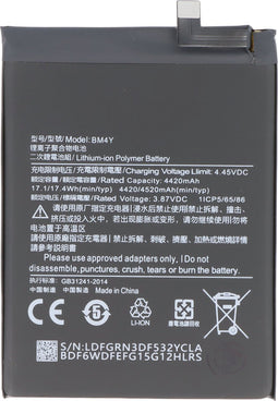 Accu geschikt voor Xiaomi Redmi K40, Li-Polymer, 3.87V, 4520mAh, 17.5Wh, zonder gereedschap