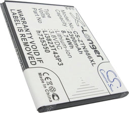 Accu geschikt voor ZTE Blade Q Maxi, Li3823T43P3h735350 3.8 volt 2250mAh