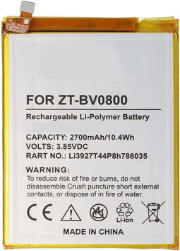 Accu geschikt voor ZTE Blade V8, Li-Polymer, 3.8V, 2730mAh, 10.4Wh, ingebouwd, zonder gereedschap