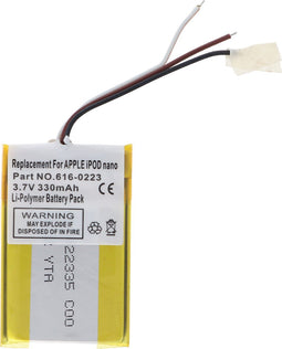 AccuCell-batterij geschikt voor Apple iPOD nano, 616-0223, 330mAh