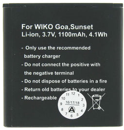 AccuCell-batterij geschikt voor de Wiko Sunset-batterij, Sunset 2, Sunny, Goa