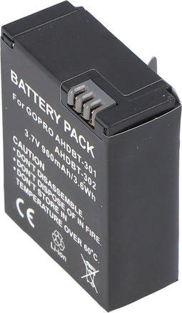 AccuCell-batterij geschikt voor Go Pro HD Hero 3, AHDBT-201, AHDBT-301