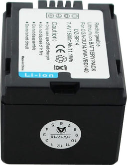 AccuCell-batterij geschikt voor Hitachi DZ-BP14S-batterij, 1500 mAh