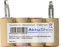 AccuCell-batterij geschikt voor Kärcher-batterijbezems K50, K55-batterij NiMH 2000mAh