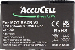AccuCell-batterij geschikt voor Motorola V3 Razr, PEBL SNN5696, BA700