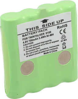 AccuCell batterij geschikt voor Topcom Twintalker 9100 batterij TC9100, deze batterij heeft 2 contacten en een extra contact aan de achterkant