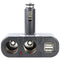 AccuCell car adapter, cigarette lighter distributor - plug to 2x socket + USB