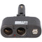 AccuCell car adapter, cigarette lighter distributor - plug to 2x socket + USB