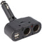 AccuCell car adapter, cigarette lighter distributor - plug to 2x socket + USB