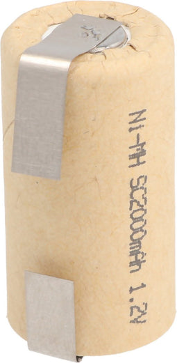 AccuCell Sub-C 2000 NiMH-batterij met U-vormige soldeerlip