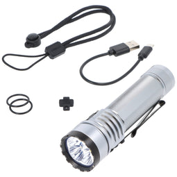 AceBeam E75 Quad Core LED flashlight, 4500 lumens, 6,500K, silver