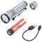 AceBeam E75 Quad Core LED flashlight, 4500 lumens, 6,500K, silver