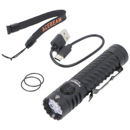 AceBeam EC20 LED flashlight, 2500 lumens, continuously dimmable, SFT-25R HI 6500K, black