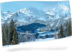 Achtergrond Doek Berglandschap - My Village