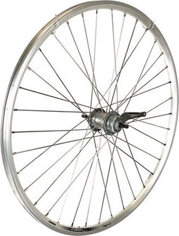 Achterwiel 28 inch 622 zilver 3v remnaaf rvs 13
