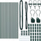 vidaXL - Hekpalen - 13 - stuks - Groen - Ø32 - mm - 80 - cm - Gegalvaniseerd - Staal