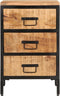 vidaXL - Nachtkastje - met - 3 - lades - 40x35x63 - cm - massief - ruw - mangohout